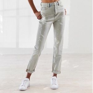 BDG 29W Mom Stellar High Rise Sequined Jeans
